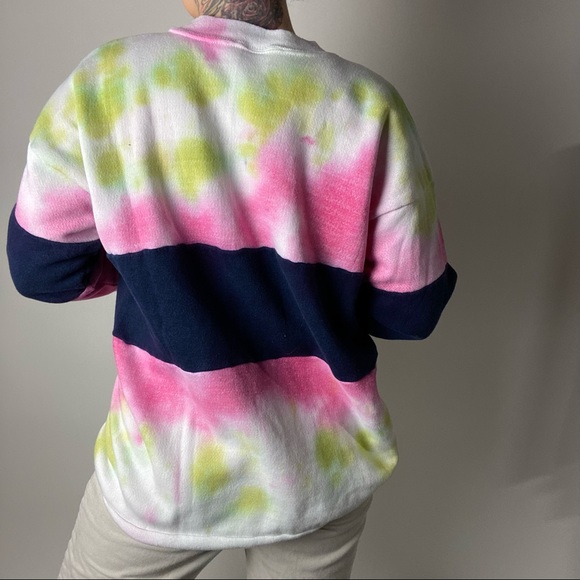 VINTAGE 80s Tie-Dye Munro Crewneck Pullover Sweatshirt Adult XL USA Velva Sheen - Picture 4 of 8
